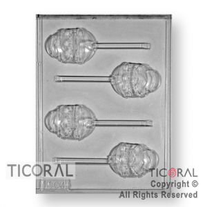 MOLDE A 1604 HUEVO DE PASCUA DECORADO P/CHUPETIN 175X135MM APROX TRANSPARENTE x 1